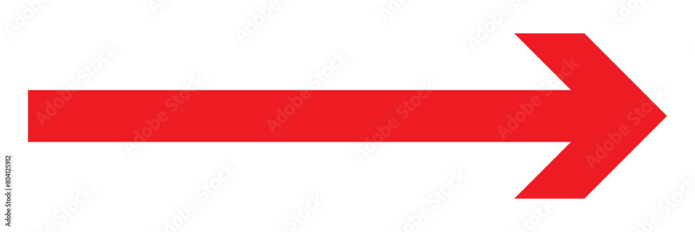 Red arrow icon. Straight long left vector arrow icon