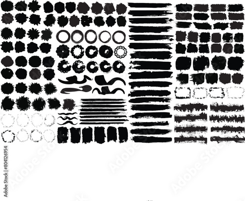 Vector Black Grunge Brush set