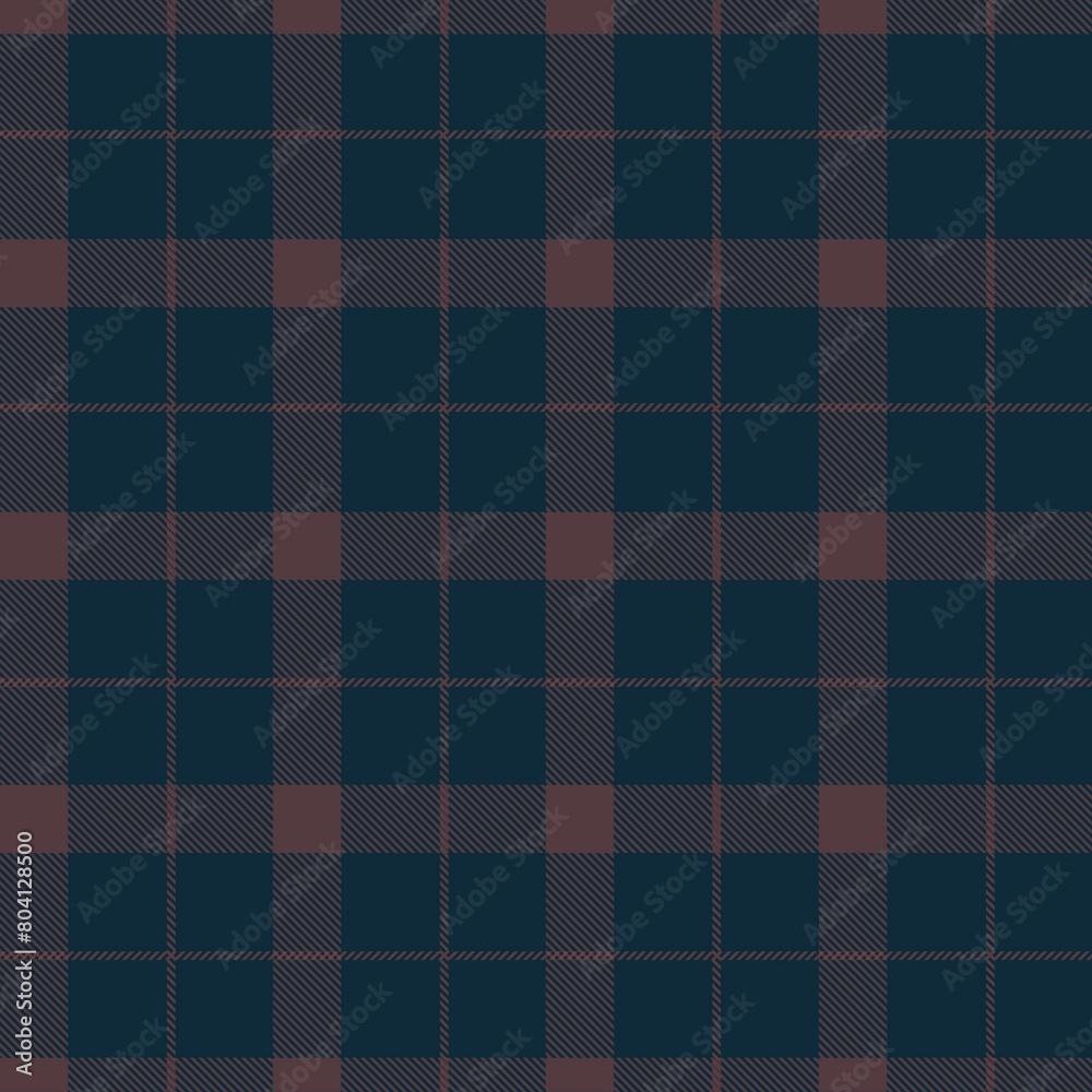 Obraz premium Tartan seamless pattern, brown and navy blue, can be used in fashion design. Bedding, curtains, tablecloths