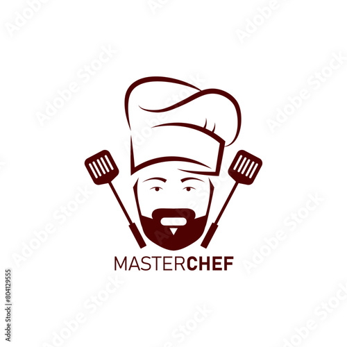 Master chef food logo vector design. restaurant logo.