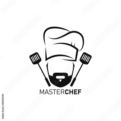 Master chef food logo vector design.