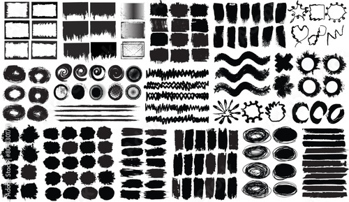 Vector Black Grunge Brush set