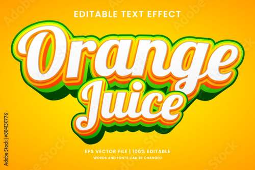 Orange juice 3d editable text effect
