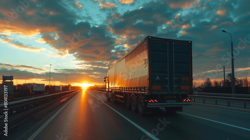 Truck on Sunset Horizon