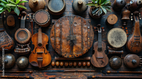 Different types of musical instruments, world music day photo