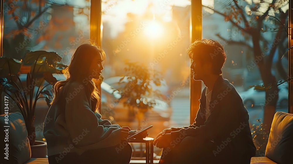 Fototapeta premium Professional engagement in a bright and spacious office