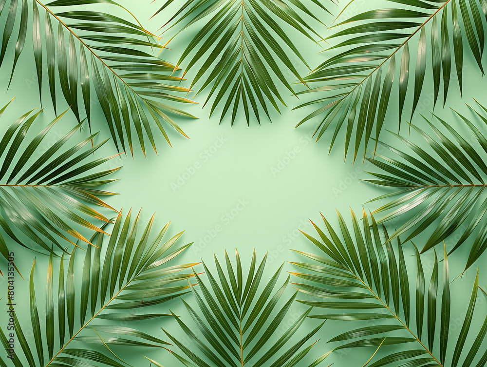 green leaves of palm tree green leaves of palm tree