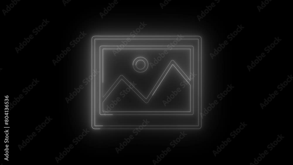 neon line Photo frame icon isolated on black background. Vintage empty photos frame. 4K Video motion graphic animation. neon line Photo frame icon isolated on black background. Vintage empty photos frame. 4K Video motion graphic animation.