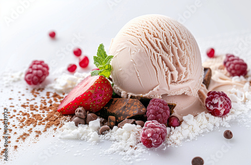 product shot of ice cream  ingredients