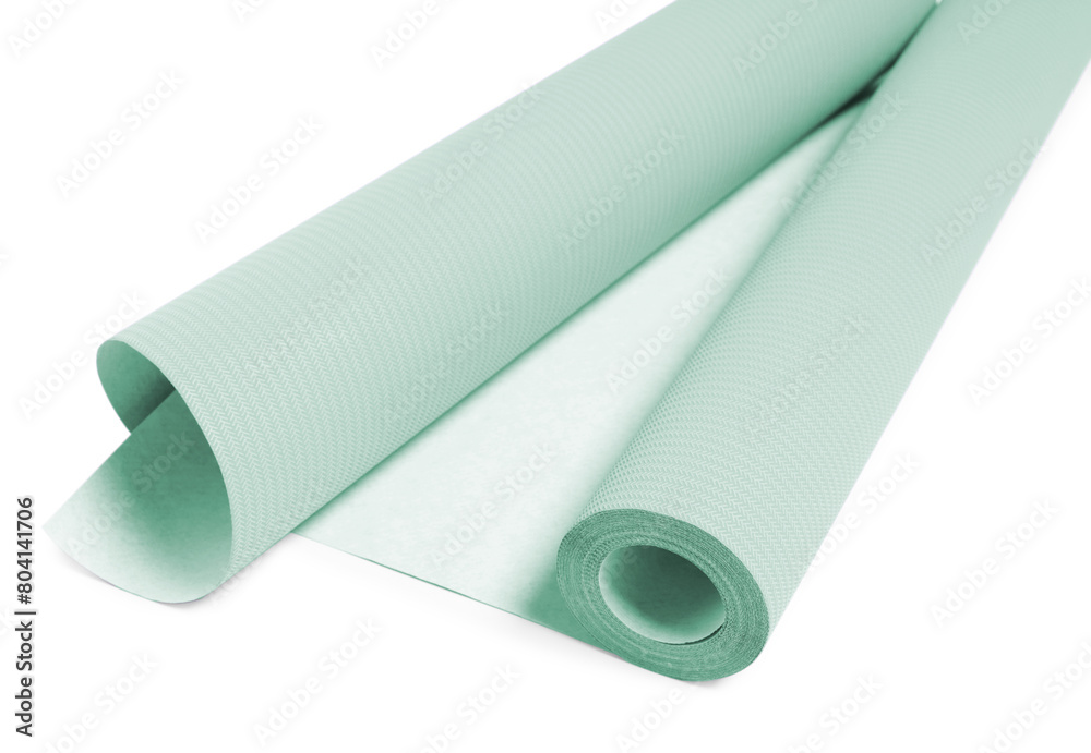 One mint color wallpaper roll isolated on white One mint color wallpaper roll isolated on white
