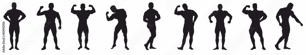 Body builder flexing Man standing vector silhouette set.
Bodybuilder man silhouette set. Body builder flexing Man standing vector silhouette set.
Bodybuilder man silhouette set.