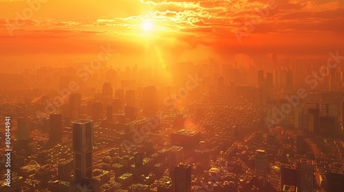 Amazing view of the city. heatwave