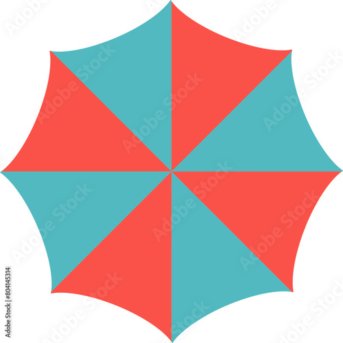 Beach umbrella, top view