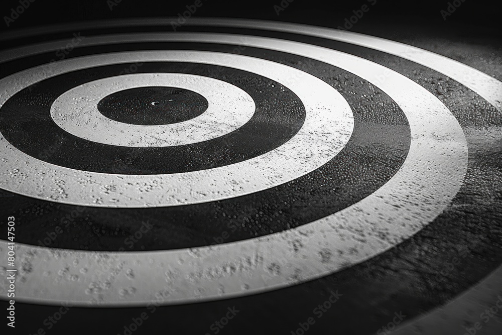 Fototapeta premium A circular target with concentric rings, its shadow expanding outward.
