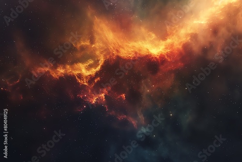 Surreal stock image of a space nebula with an array of colors from hot gas and young stars  visualizing the beauty of the universe