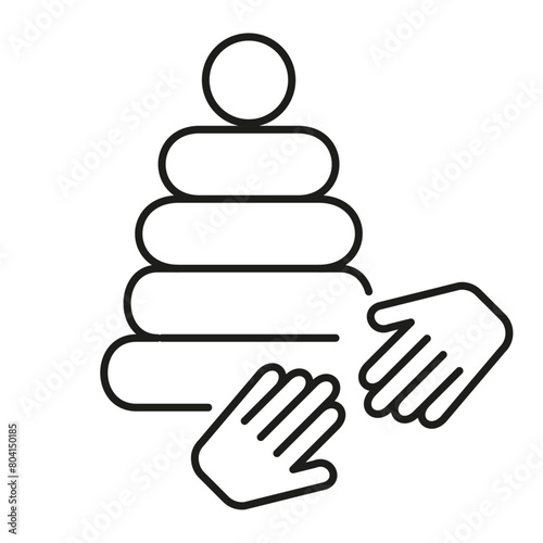 Toys with second hand icon on white background. Editable stroke.  Second hand toys icon . Pixel perfect. Vector graphics