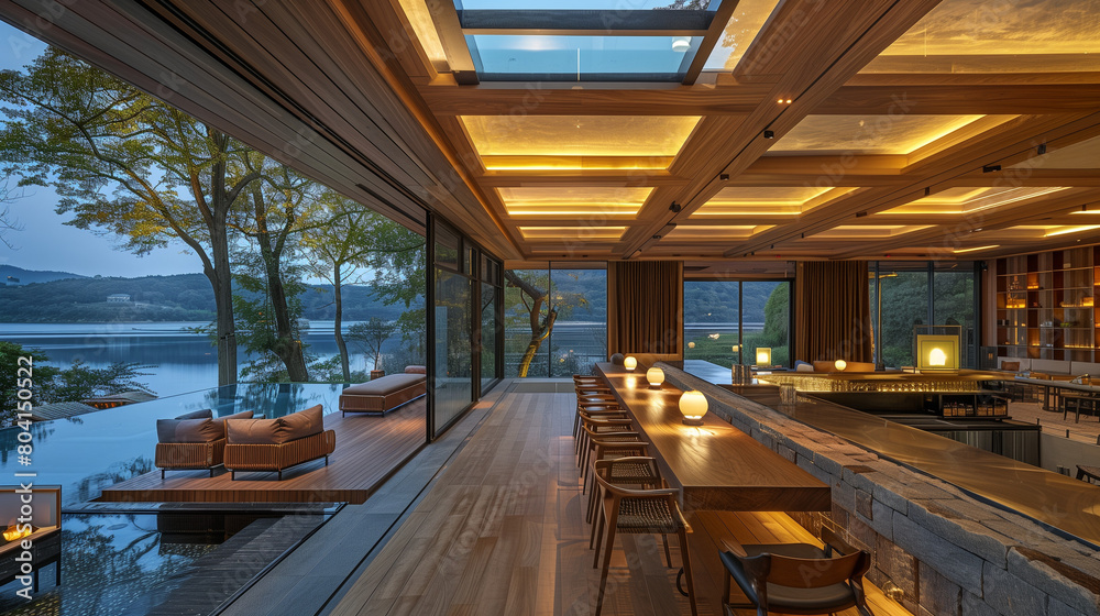 Fototapeta premium interior design , wood style