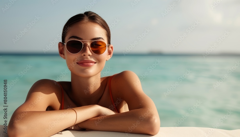 Beautiful Girl relax on summer day at the sea beach with white sand. summer vacation fun sea beach Beautiful Girl relax on summer day at the sea beach with white sand. summer vacation fun sea beach