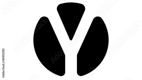Letter Y Logo, black isolated silhouette
