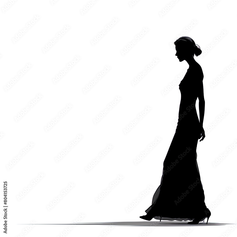 silhouette of a girl white background