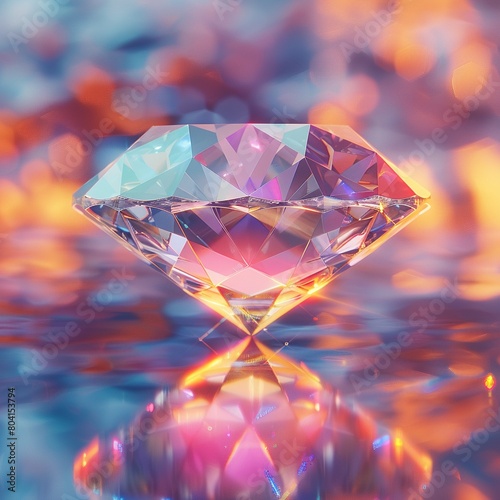 A stylish and modernist depiction of a diamond with pastel coloration 8K   high-resolution  ultra HD up32K HD