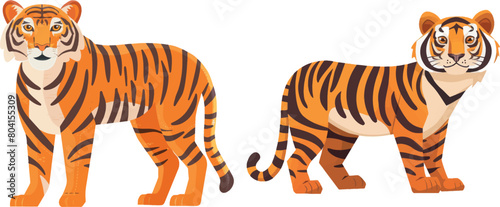 Tiger wild animal cartoon style icon