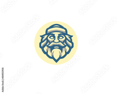 Fisherman oldman head logo mascot
