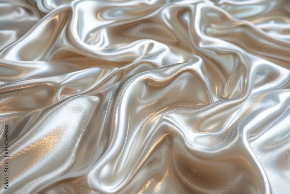Obraz premium Gentle waves of creamy ivory silk convey purity and grace in a soft, tactile texture