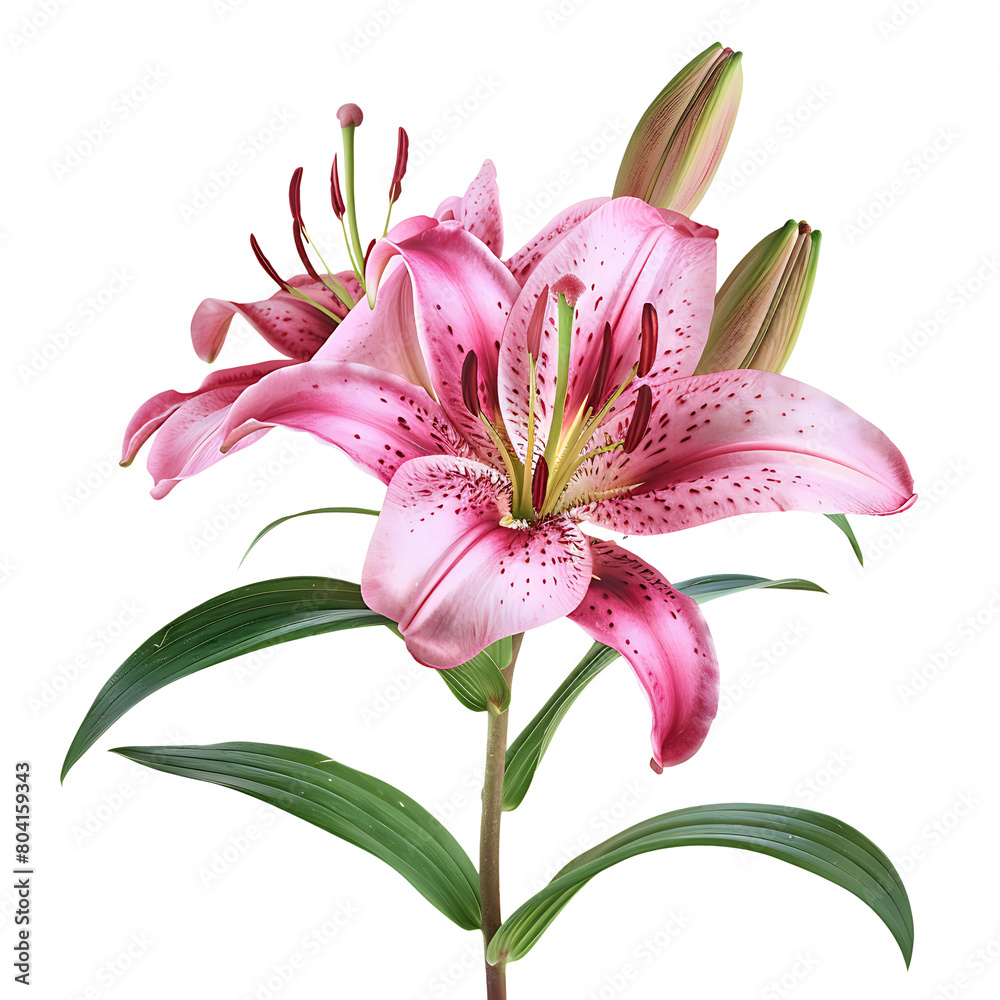 Naklejka premium Lily flowers, for a beautiful flower theme or ornamental plant decoration
