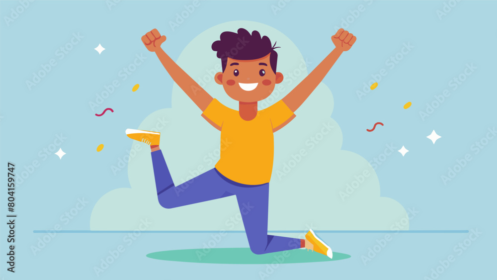 A student who initially felt selfconscious about their lack of flexibility or technique celebrates small victories and improvements as they progress. Vector illustration A student who initially felt selfconscious about their lack of flexibility or technique celebrates small victories and improvements as they progress. Vector illustration