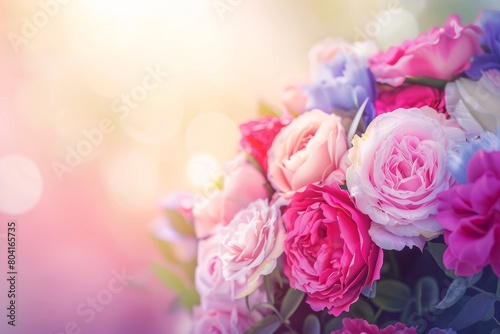 Beautiful bouquet of flowers. Holiday Background with flowers