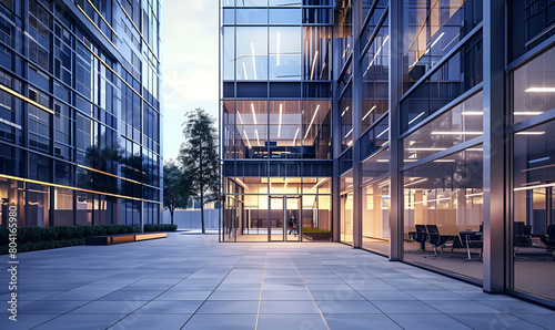  Mirror facade of a modern business center