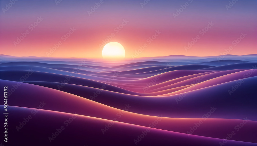  landscape of rolling hills at sunset