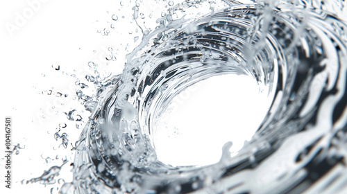 Water Drop Spiral Vortex - Isolated on White Transparent Background, PNG
