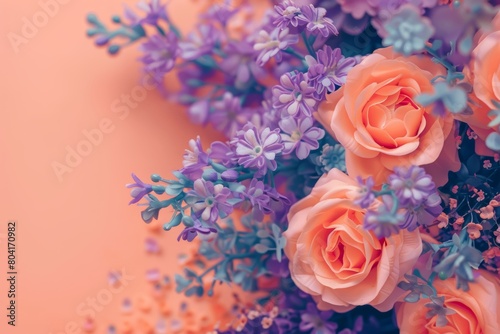 Beautiful bouquet of flowers. Holiday Background with flowers