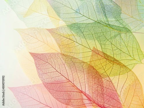Transparent leaf veins in the natural colors.
