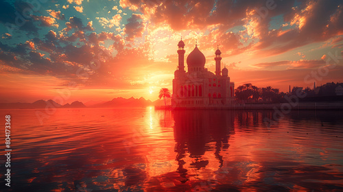 Mosques in the Sunlight: Radiant Symbols of Faith photo
