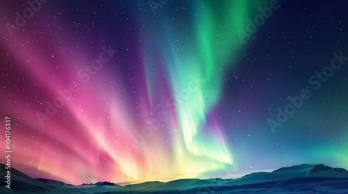 Vibrant colors of the aurora borealis, super realistic © Sirisook