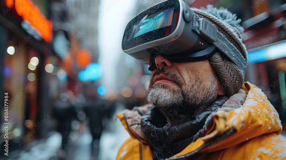 man in virtual reality glasses on a city street, spatial computer, mask, high technology, VR, device, person, people, portrait, online, game, Internet, future, electronic, 3D, three-dimensionally man in virtual reality glasses on a city street, spatial computer, mask, high technology, VR, device, person, people, portrait, online, game, Internet, future, electronic, 3D, three-dimensionally