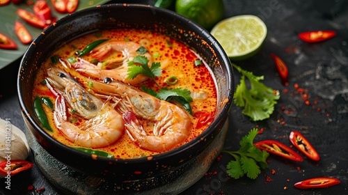 Thai Culinary Adventure: Embark on a journey of flavor with a bowl of Tom Yum Pla Nil soup, a Thai classic renowned for its bold and vibrant taste.