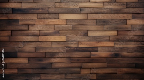 Parquet wood texture, dark wooden floor background. Brown wood texture of floor with natural pattern