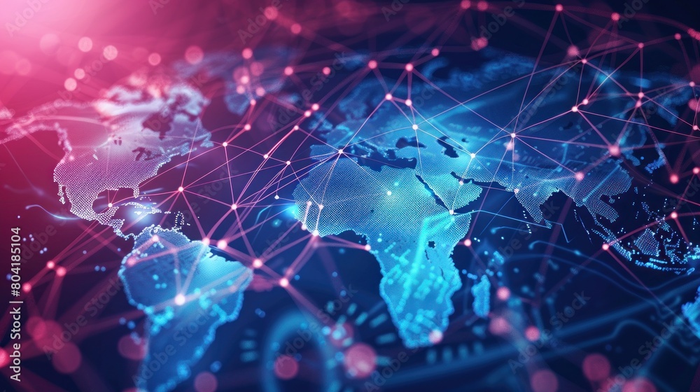 background illustration digital network on the world background illustration digital network on the world