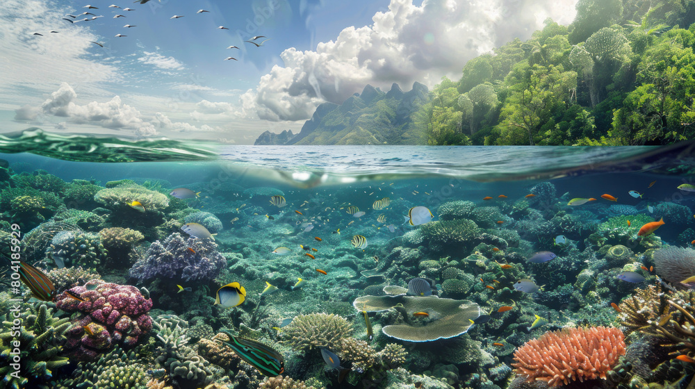 Global warming environment, ocean acidification threatens marine ecosystems and fisheries, necessitating emissions reductions and marine conservation efforts.