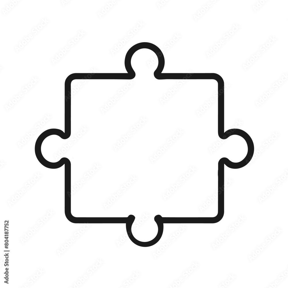 Puzzle piece icon vector silhouette isolated on white background Puzzle piece icon vector silhouette isolated on white background