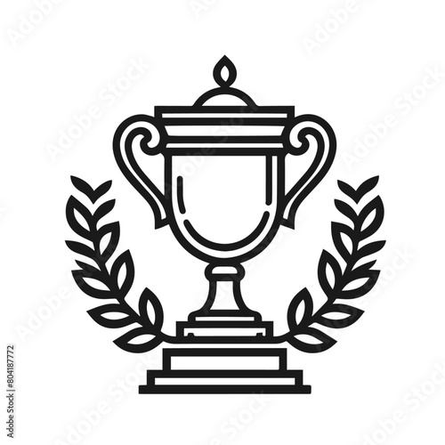 Trofy icon vector silhouette isolated on white background