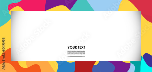 Vector colorful liquid abstract pattern for poster, banner, print, fabric and social media story with frame and border background