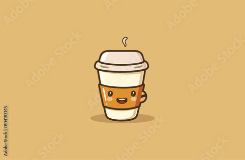 Coffee Cute mascot logo style