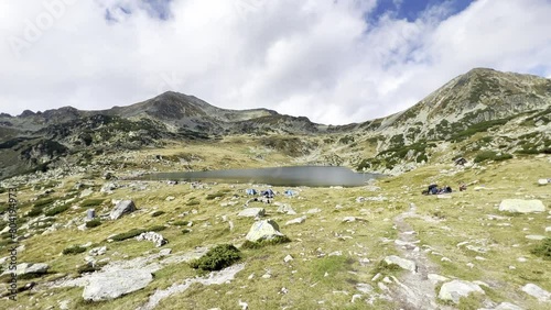 Bucura alpine lake in the Retezat mountains, Romanian Carpathians. photo