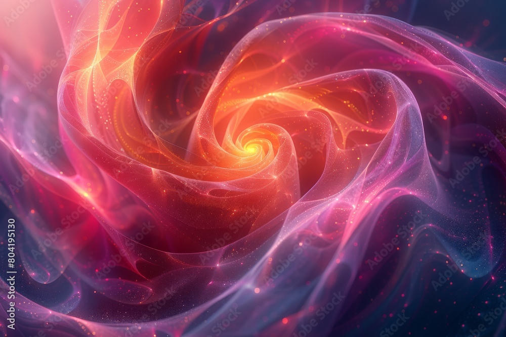 Fototapeta premium A captivating and intricate fractal swirl in red, exuding warmth and energy, with subtle luminance adding depth