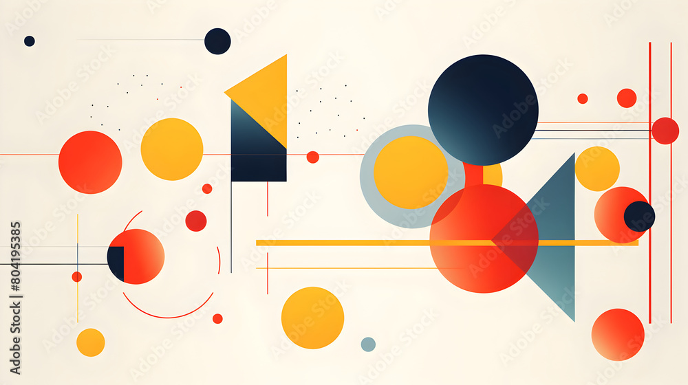 Obraz premium abstract modern artwork features deconstructed postmodern inspired symbols with bold geometric shapes,generative ai